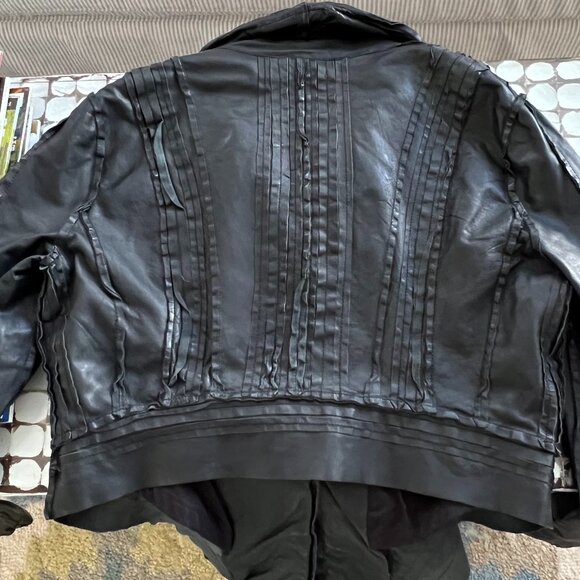 NWT black leather MUUBAA jacket size US10 UK14 EU42 - Picture 9 of 15
